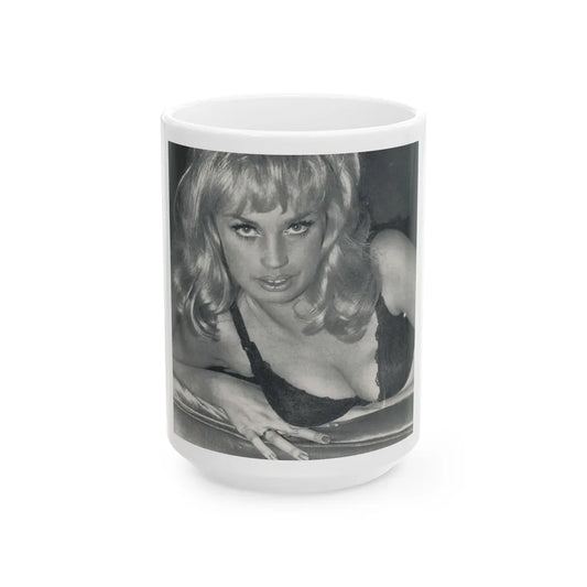 Barbara Valentin #06 (Vintage Female Icon) White Coffee Mug-15oz-Go Mug Yourself