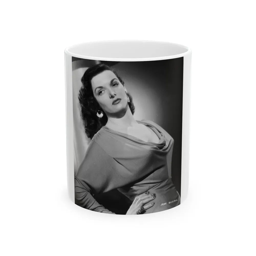 Jane Russell #233 (Vintage Female Icon) White Coffee Mug-11oz-Go Mug Yourself