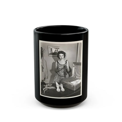 Barbara Rush #243 (Vintage Female Icon) Black Coffee Mug-15oz-Go Mug Yourself