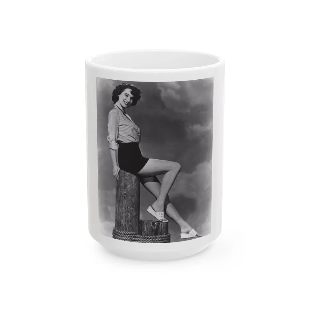 Julia Adams #58 - 8x10 Leggy Cheesecake Photo Re-Print from Irving Klaw Negative (Vintage Female Icon) White Coffee Mug-15oz-Go Mug Yourself