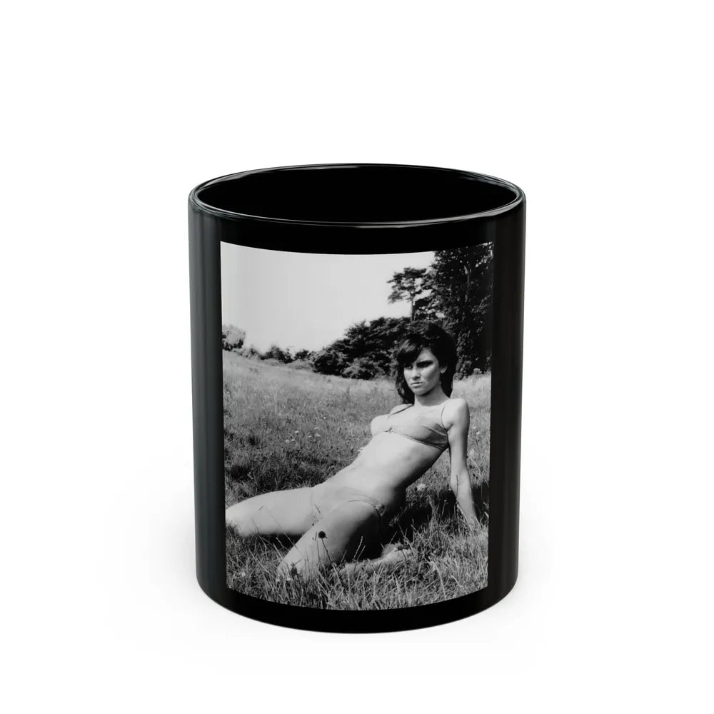 Caroline Munro #286 (Vintage Female Icon) Black Coffee Mug-11oz-Go Mug Yourself