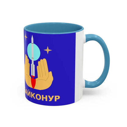 Flag of Baikonur Kazakhstan - Accent Coffee Mug-Go Mug Yourself