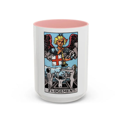 Judgement (Tarot Card) Accent Coffee Mug-15oz-Pink-Go Mug Yourself