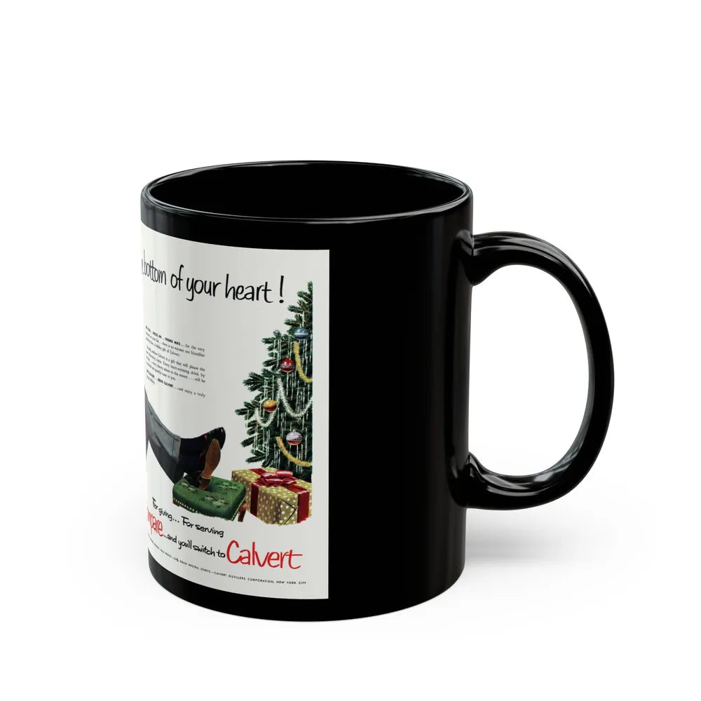 Calvert Whiskey ad, Collier's, December 13, 1952 - Black Coffee Mug-Go Mug Yourself