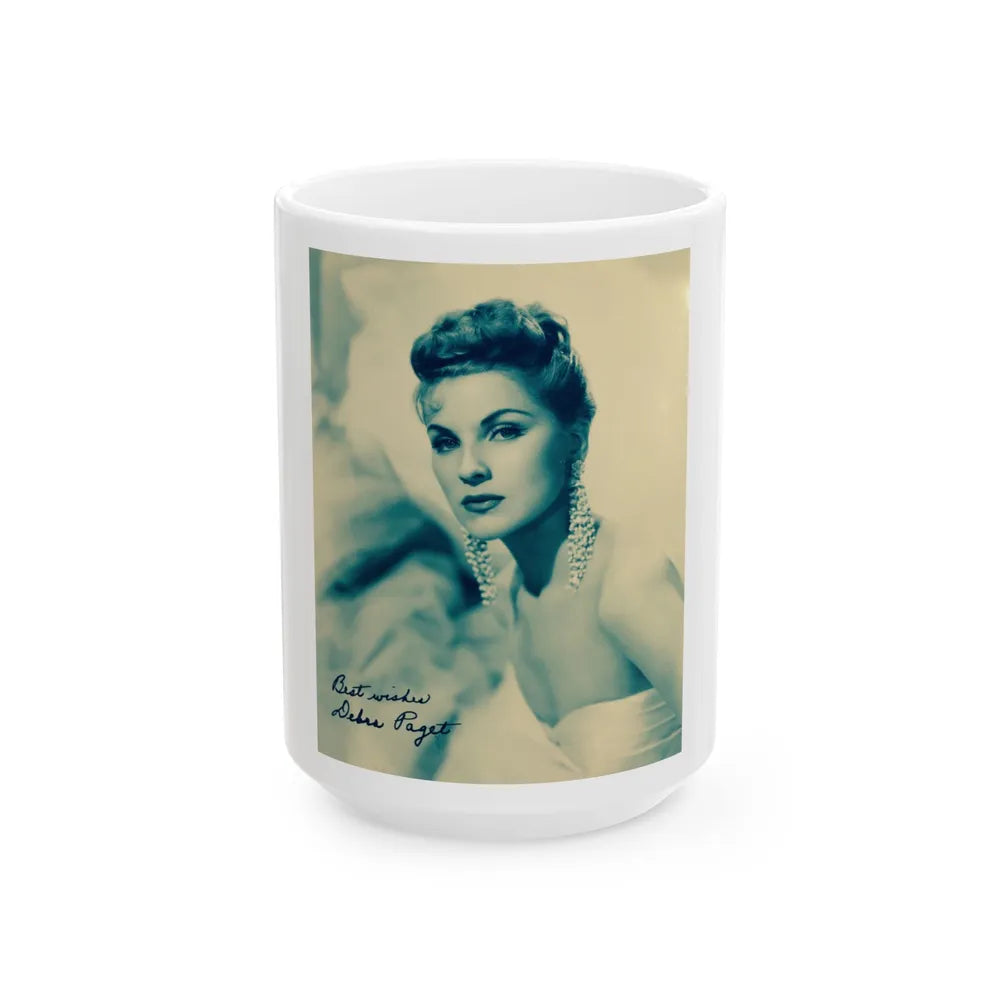 Debra Paget #605 (Vintage Female Icon) White Coffee Mug-15oz-Go Mug Yourself