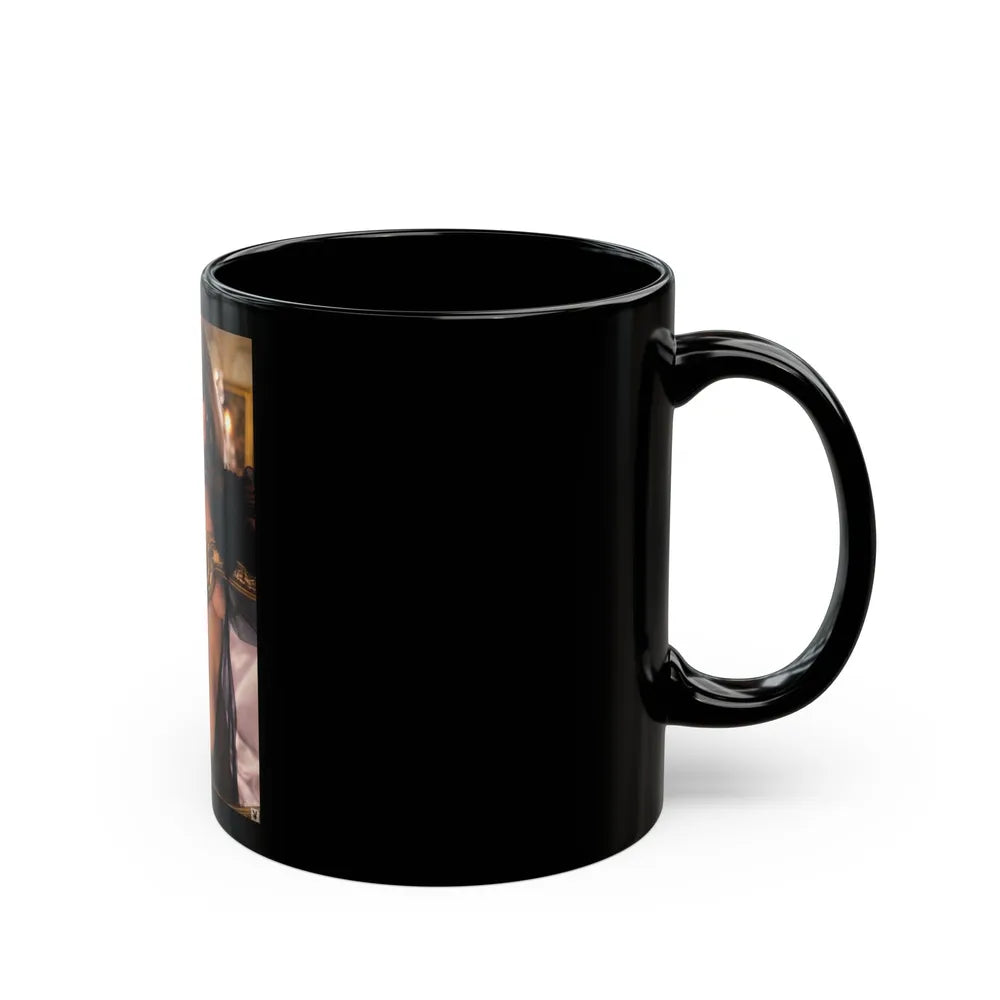 Terry Moore #401 - Unreleased Aug. '84 Playboy Photo from shoot topless in lingerie (Vintage Female Icon) Black Coffee Mug-Go Mug Yourself