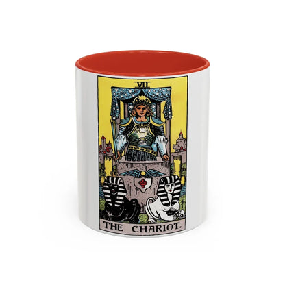 The Chariot (Tarot Card) Accent Coffee Mug-11oz-Red-Go Mug Yourself