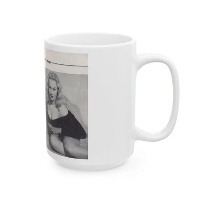 Norma Sykes #154 - 66 PHOTOGRAPHS OF Sabrina U.K. Pocket Mag. Pages 38 & 39 (Vintage Female Icon) White Coffee Mug-Go Mug Yourself