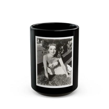 Karin Booth #25 (Vintage Female Icon) Black Coffee Mug-15oz-Go Mug Yourself