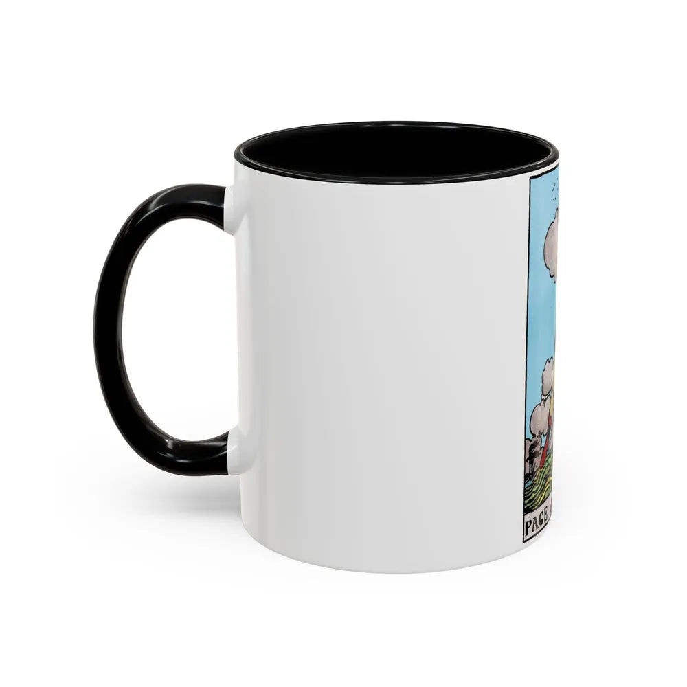 The Page of Swords (Tarot Card) Accent Coffee Mug-Go Mug Yourself