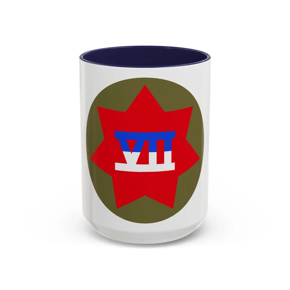 VII Corps (U.S. Army) Accent Coffee Mug-15oz-Navy-Go Mug Yourself