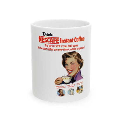 Drink Nescafe Instant Coffee, advertisement, Collier's, April 12, 1952 - White Coffee Mug-11oz-Go Mug Yourself