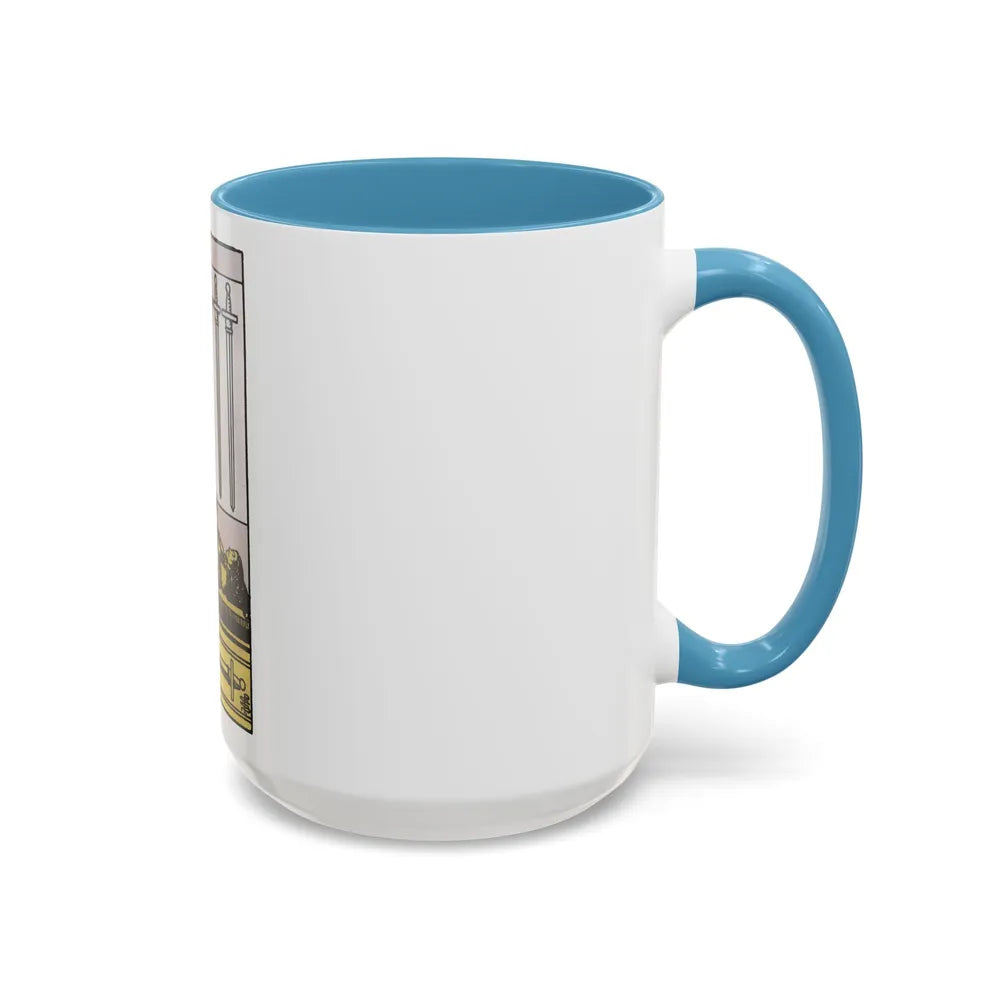 The 4 of Swords (Tarot Card) Accent Coffee Mug-Go Mug Yourself