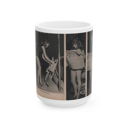 Jayne Mansfield #292 - JAYNE Pocket Magazine Pages 28 & 29 (Vintage Female Icon) White Coffee Mug-15oz-Go Mug Yourself