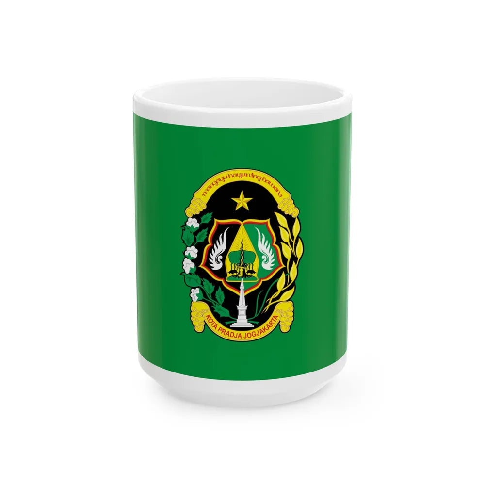 Flag of City of Yogyakarta Indonesia - White Coffee Mug-15oz-Go Mug Yourself