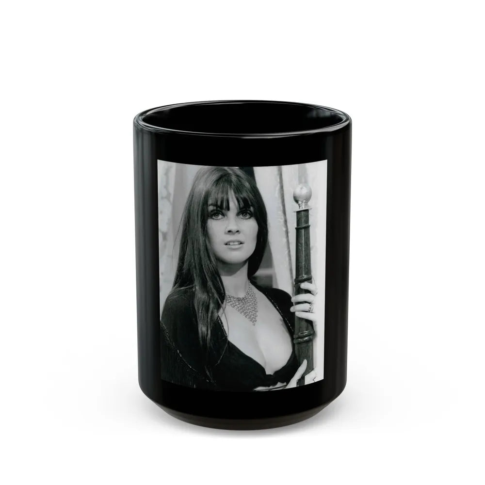 Caroline Munro #374 (Vintage Female Icon) Black Coffee Mug-15oz-Go Mug Yourself