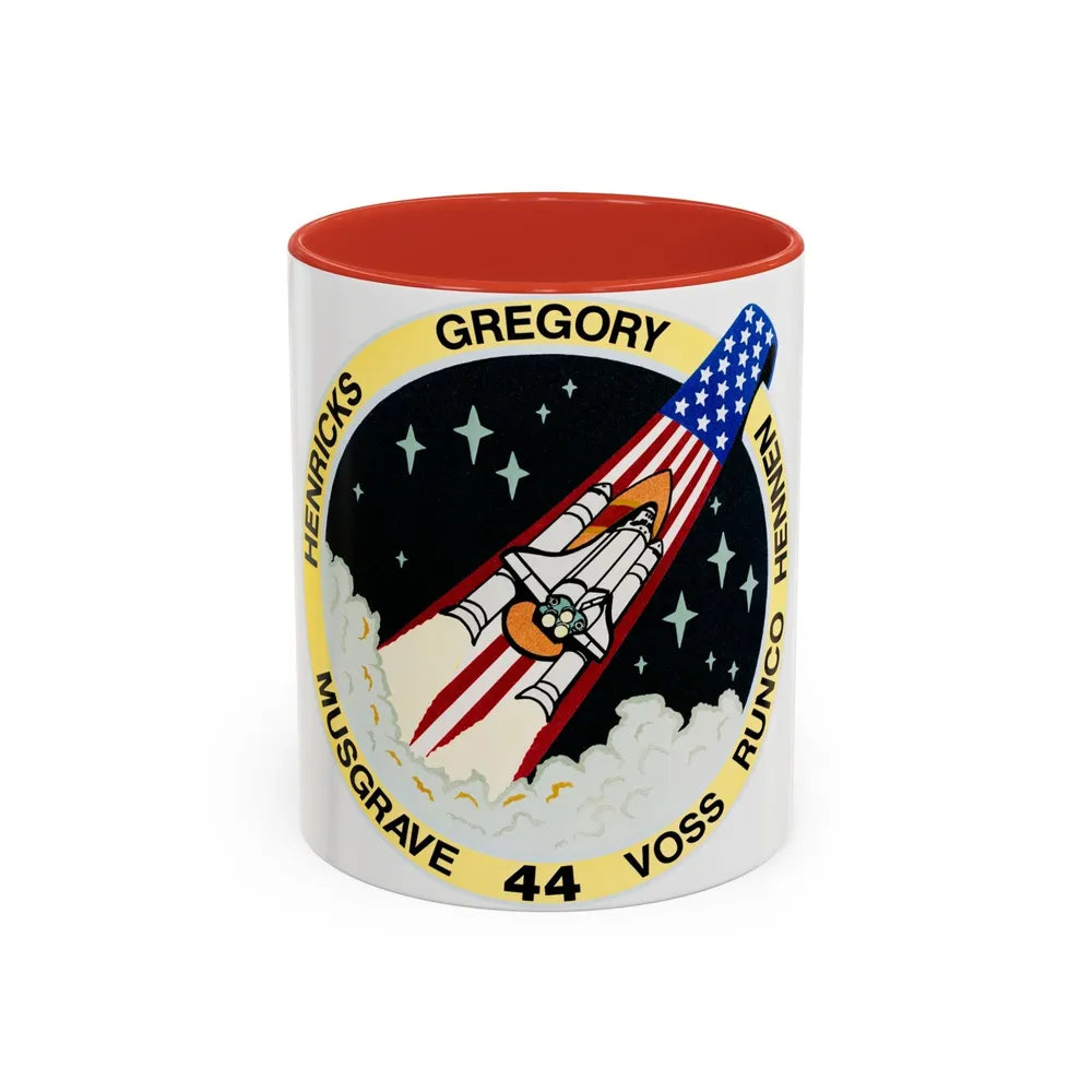 STS 44 (NASA) Accent Coffee Mug-11oz-Red-Go Mug Yourself