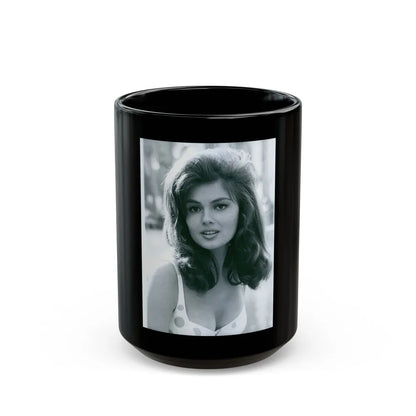 Pamela Tiffin #30 (Vintage Female Icon) Black Coffee Mug-15oz-Go Mug Yourself