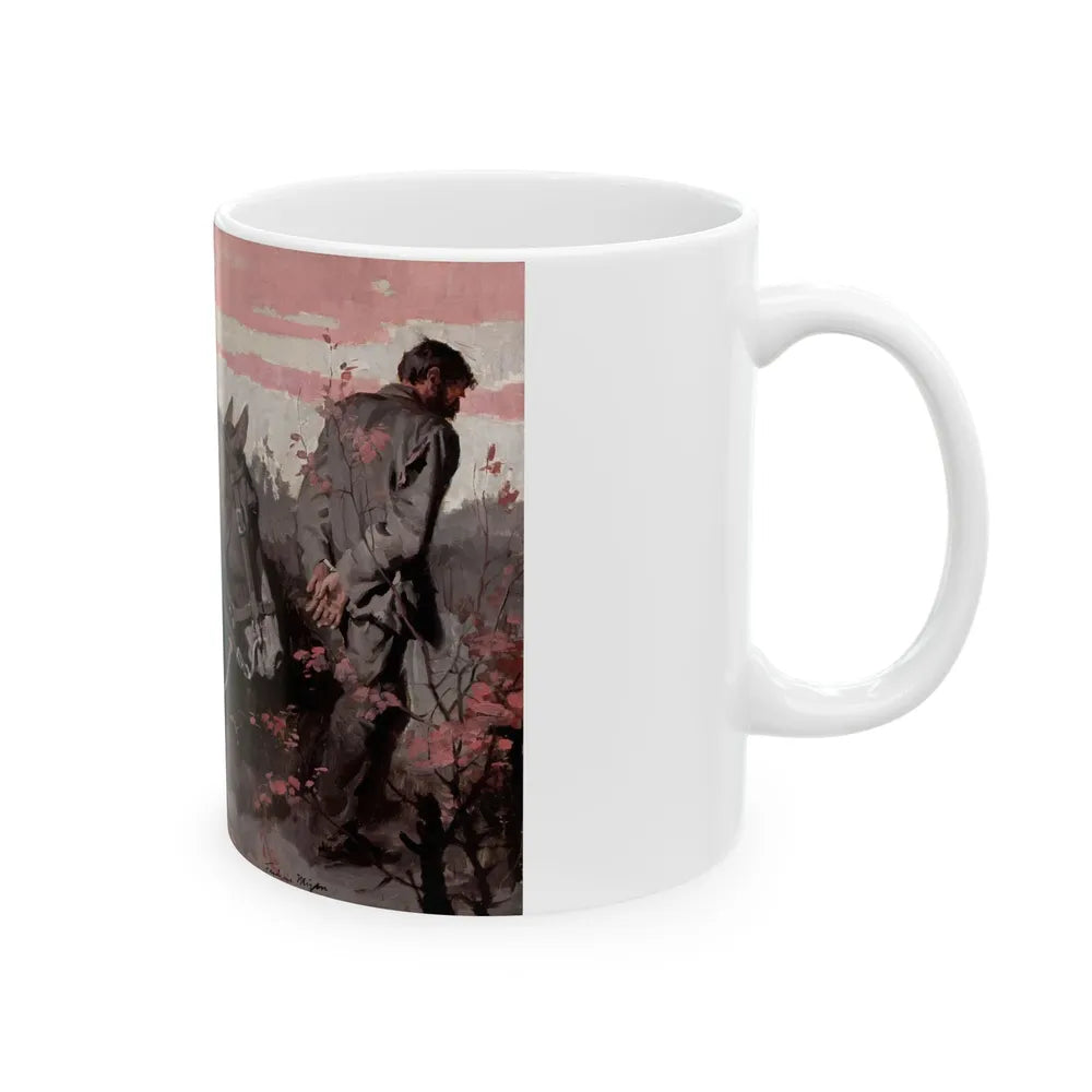 Escorting the Criminal, magazine interior story illustration - White Coffee Mug-Go Mug Yourself