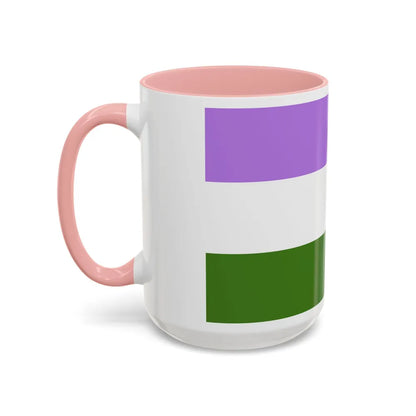 Genderqueer Pride Flag - Accent Coffee Mug-Go Mug Yourself