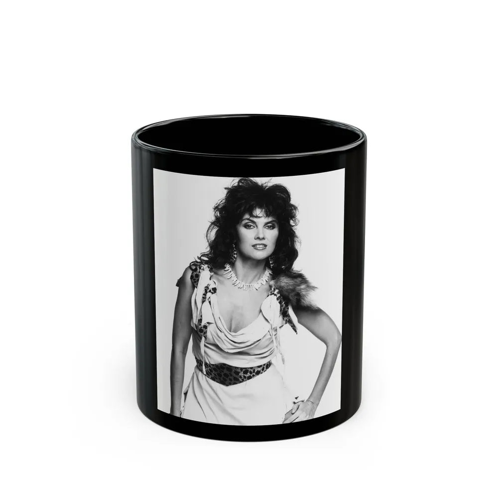 Caroline Munro #324 (Vintage Female Icon) Black Coffee Mug-11oz-Go Mug Yourself