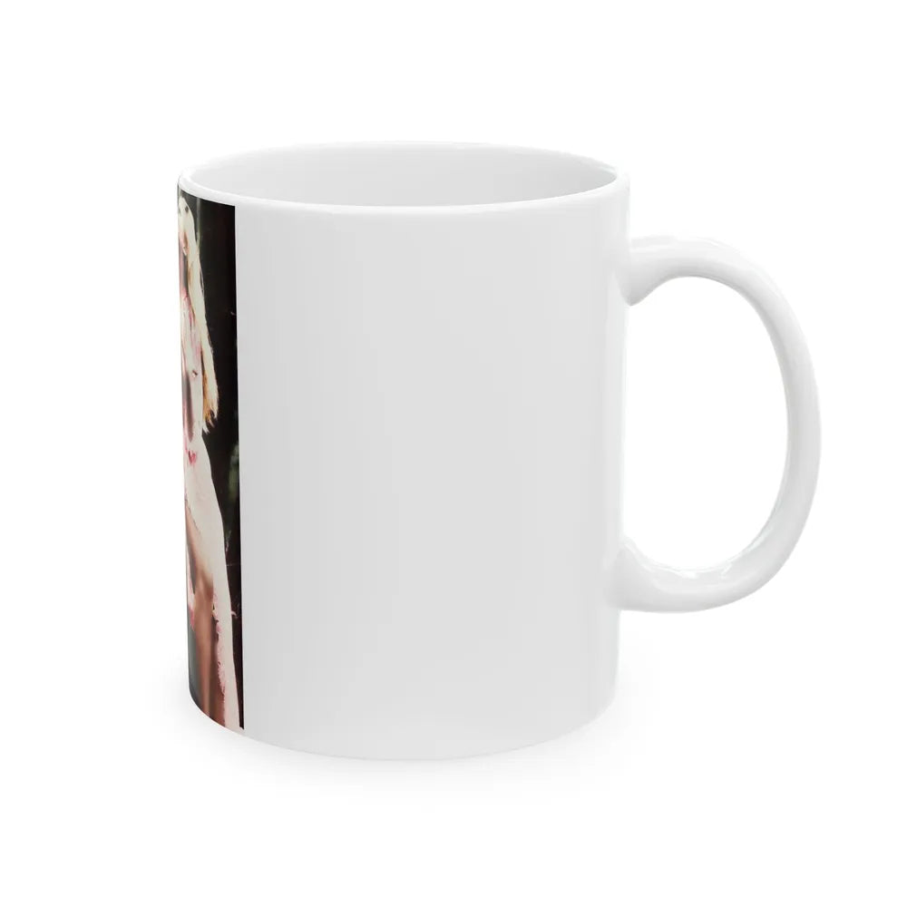 Veronica Carlson #84 - Partially Topless2 (Vintage Female Icon) White Coffee Mug-Go Mug Yourself