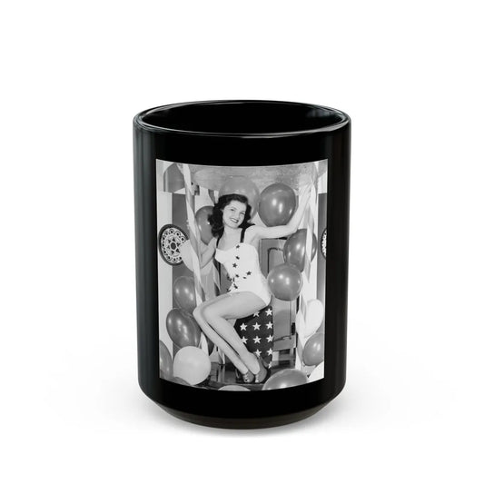 Debra Paget #588 (Vintage Female Icon) Black Coffee Mug-15oz-Go Mug Yourself