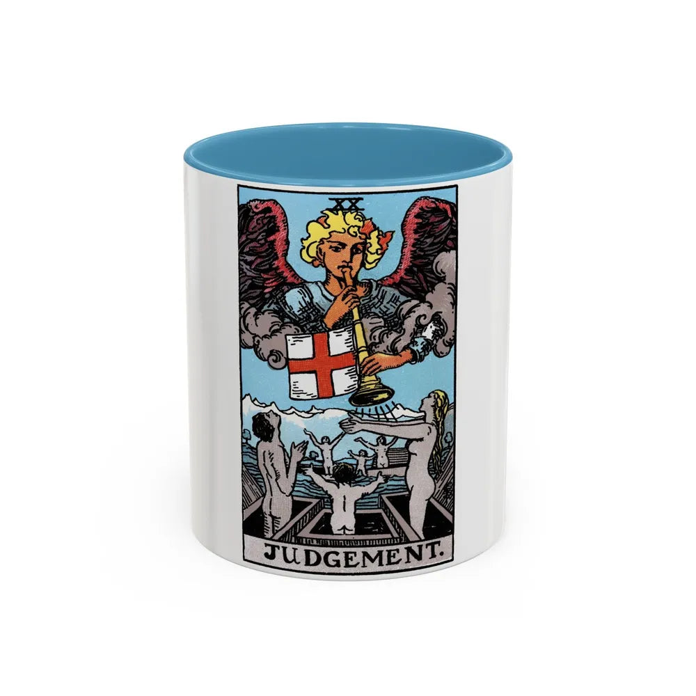 Judgement (Tarot Card) Accent Coffee Mug-11oz-Light Blue-Go Mug Yourself