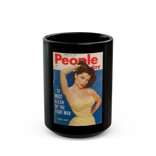 Debra Paget #27 - Mag. Cover (Vintage Female Icon) Black Coffee Mug-15oz-Go Mug Yourself