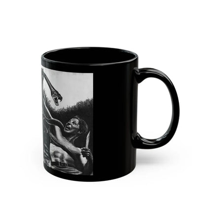 Crushed by the Congo Monster, Man's Daring, December 1960 - Black Coffee Mug-Go Mug Yourself