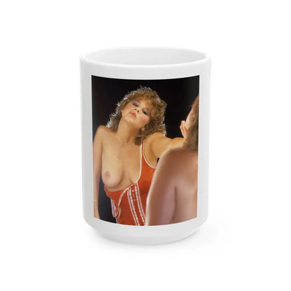 Linda Blair #264 - Partially Topless (Vintage Female Icon) White Coffee Mug-15oz-Go Mug Yourself