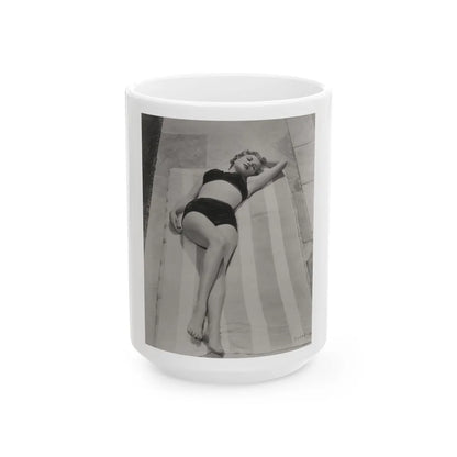 Carol Ohmart #65 - Negative Struck B&W 8x10 50's Era Pin-Up Photo High Quality Re-Print (Vintage Female Icon) White Coffee Mug-15oz-Go Mug Yourself