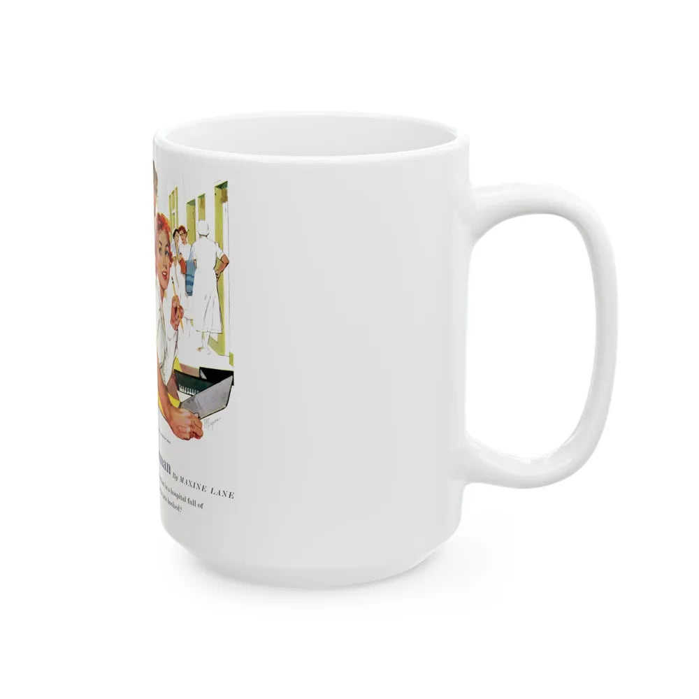 Even Doctors Are Human, Saturday Evening Post, April 3, 1954 - White Coffee Mug-Go Mug Yourself