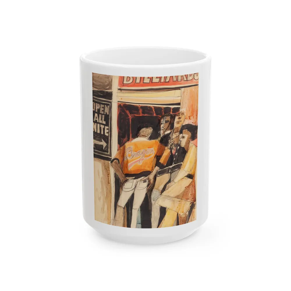 Dragons, Last Exit to Brooklyn illustration - White Coffee Mug-15oz-Go Mug Yourself