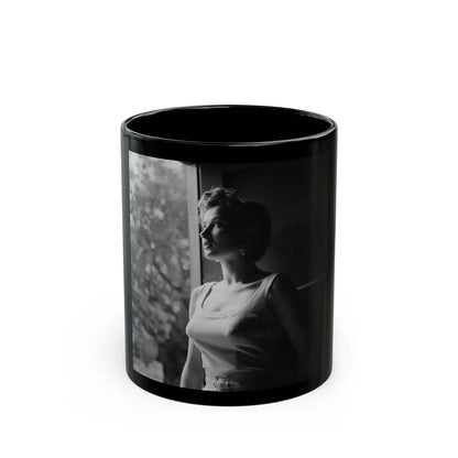 Carol Ohmart #35 (Vintage Female Icon) Black Coffee Mug-11oz-Go Mug Yourself