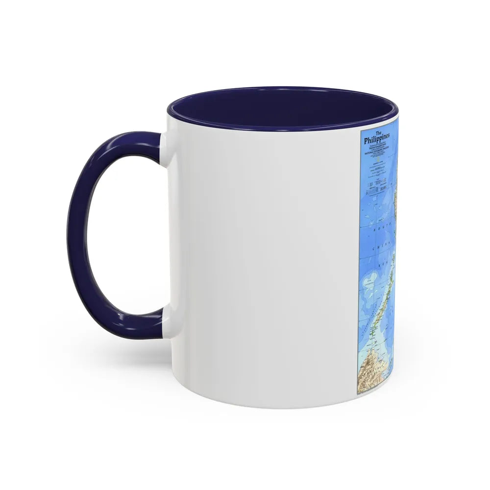 Philippines, The (1986) (Map) Accent Coffee Mug-Go Mug Yourself