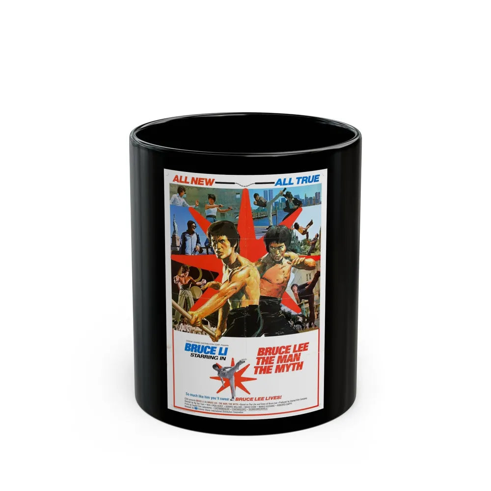 BRUCE LEE, THE MAN, THE MYTH 1976 Movie Poster - Black Coffee Mug-11oz-Go Mug Yourself