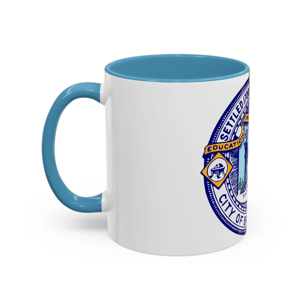 Seal of Brockton Massachusetts - Accent Coffee Mug-Go Mug Yourself