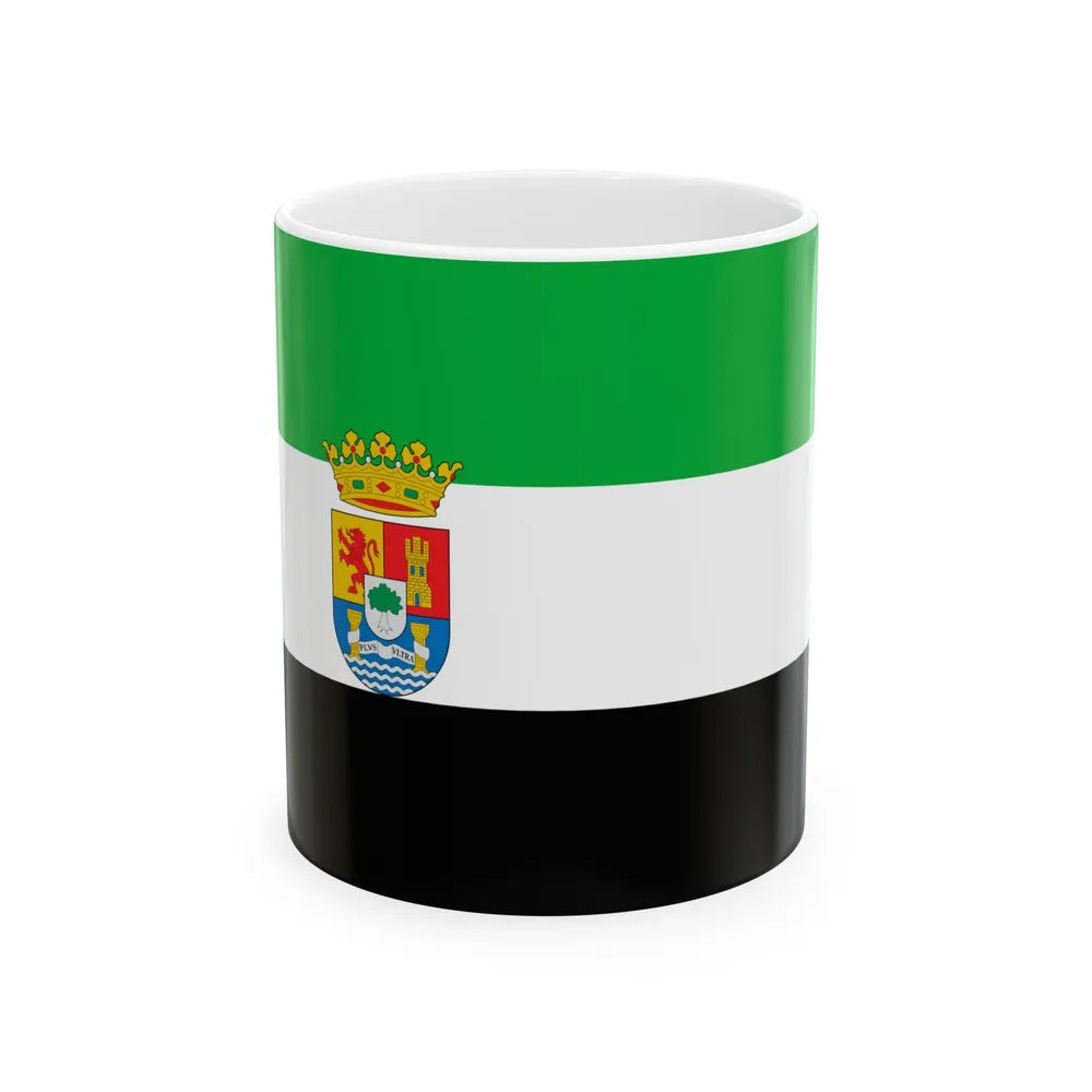 Flag of Extremadura Spain - White Coffee Mug-11oz-Go Mug Yourself