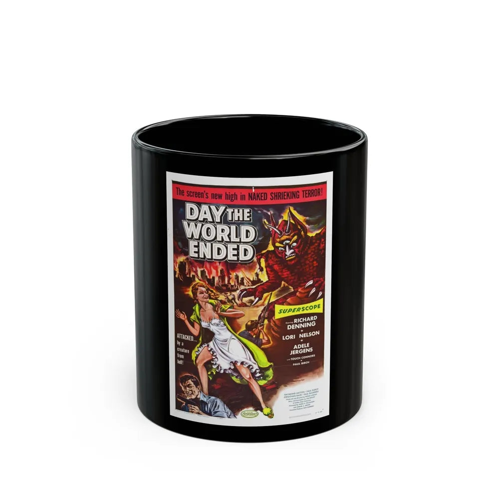 DAY THE WORLD ENDED 1955 Movie Poster - Black Coffee Mug-11oz-Go Mug Yourself