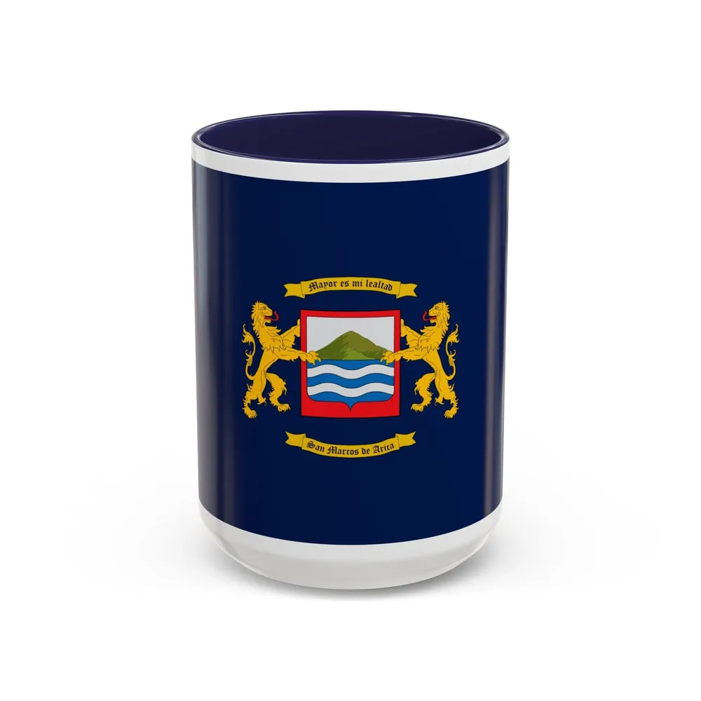 Flag of Arica Chile - Accent Coffee Mug-15oz-Navy-Go Mug Yourself