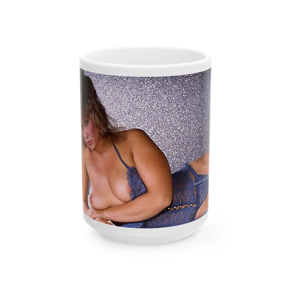 Linda Blair #233 - Partially Topless (Vintage Female Icon) White Coffee Mug-15oz-Go Mug Yourself