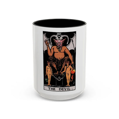 The Devil (Tarot Card) Accent Coffee Mug-15oz-Black-Go Mug Yourself