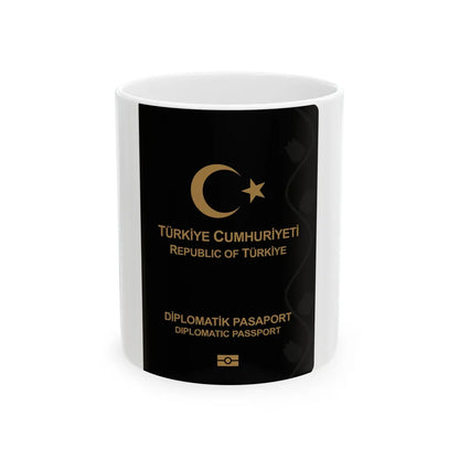 Turkish Passport (Diplomatic) - White Coffee Mug-11oz-Go Mug Yourself