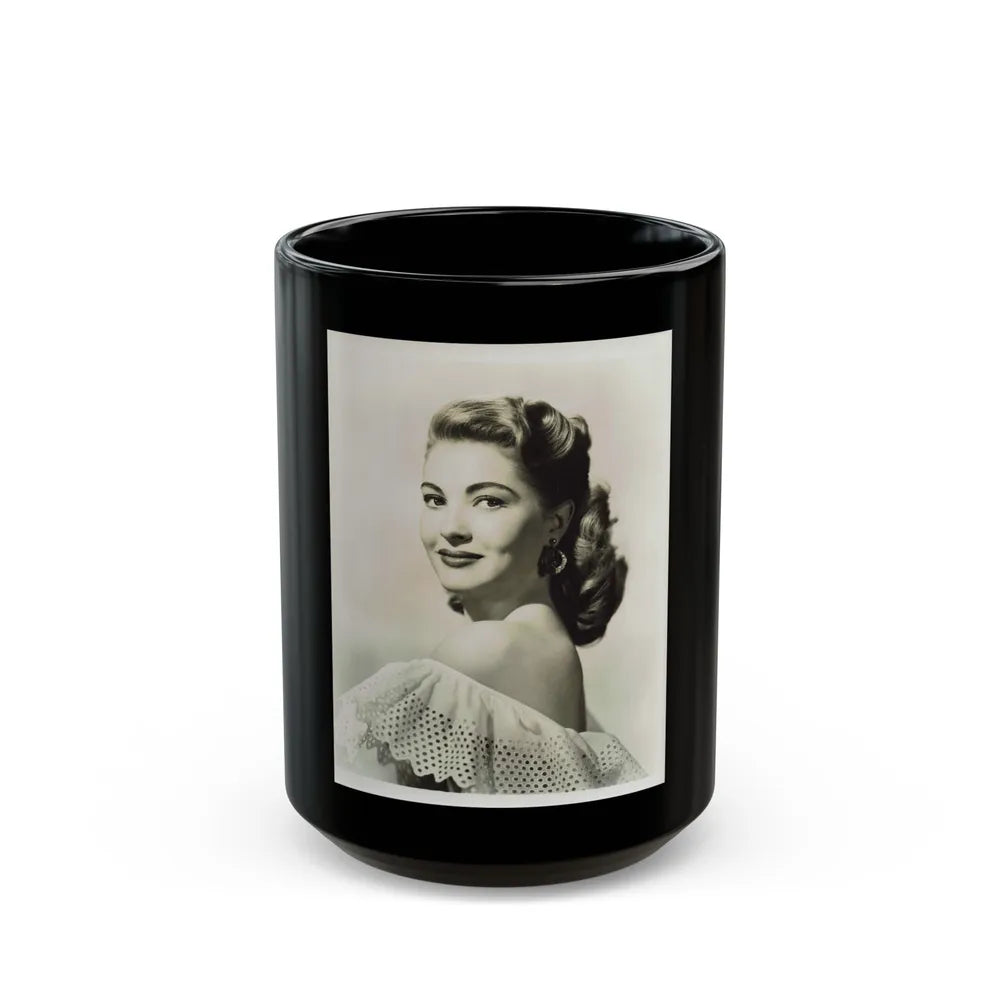 Lori Nelson #16 (Vintage Female Icon) Black Coffee Mug-15oz-Go Mug Yourself