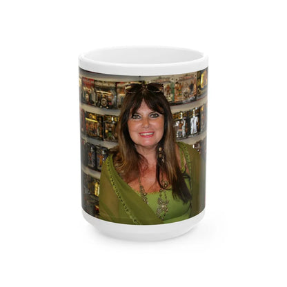 Caroline Munro #217 (Vintage Female Icon) White Coffee Mug-15oz-Go Mug Yourself