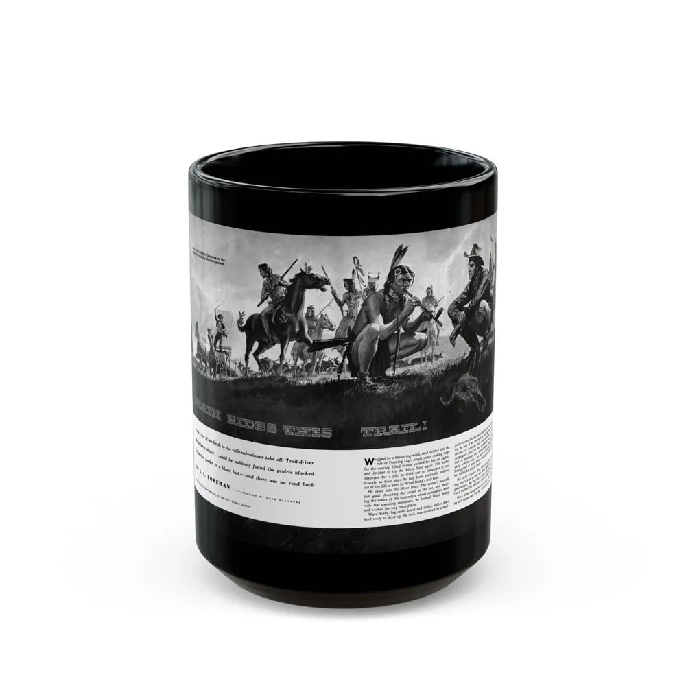 Death Rides This Trail, Adventure magazine, April 1959 - Black Coffee Mug-15oz-Go Mug Yourself