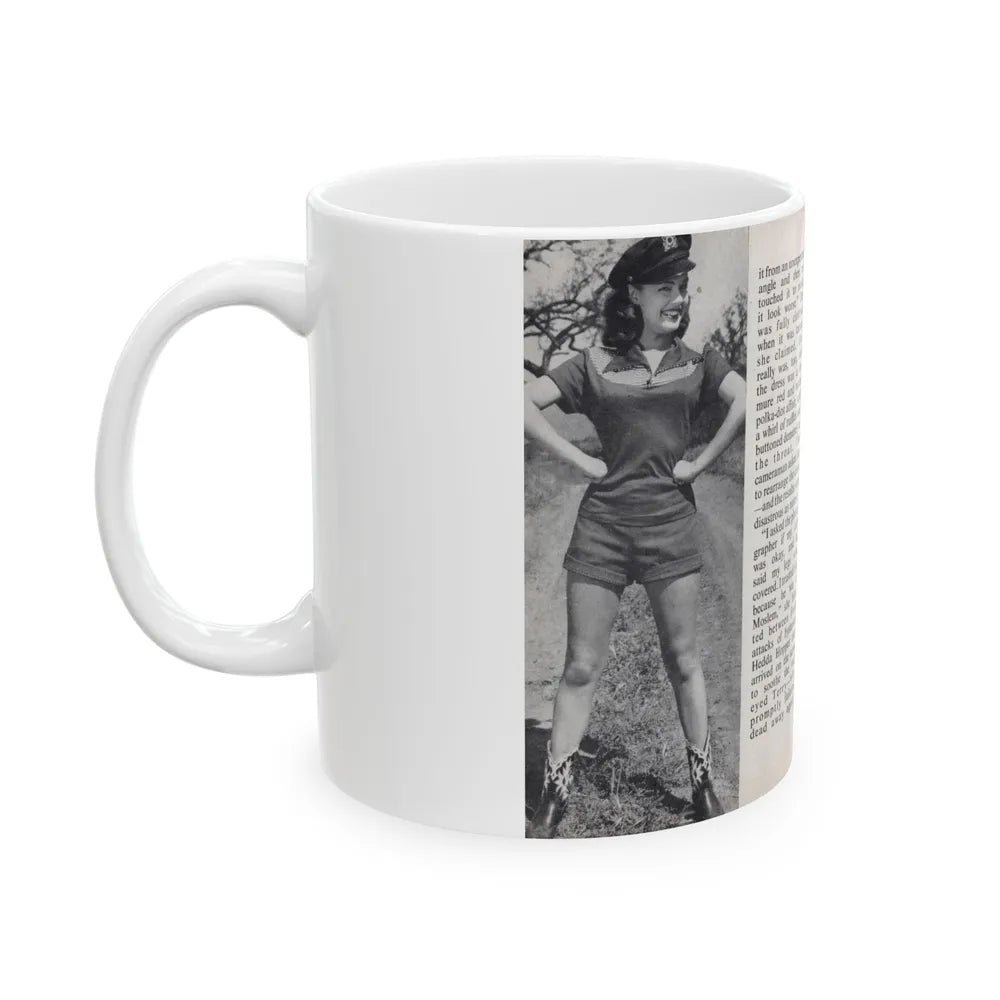 Terry Moore #462 - 66 PHOTOGRAPHS OF Terry MOORE U.K. Pocket Mag. Pages 54 & 55 (Vintage Female Icon) White Coffee Mug-Go Mug Yourself