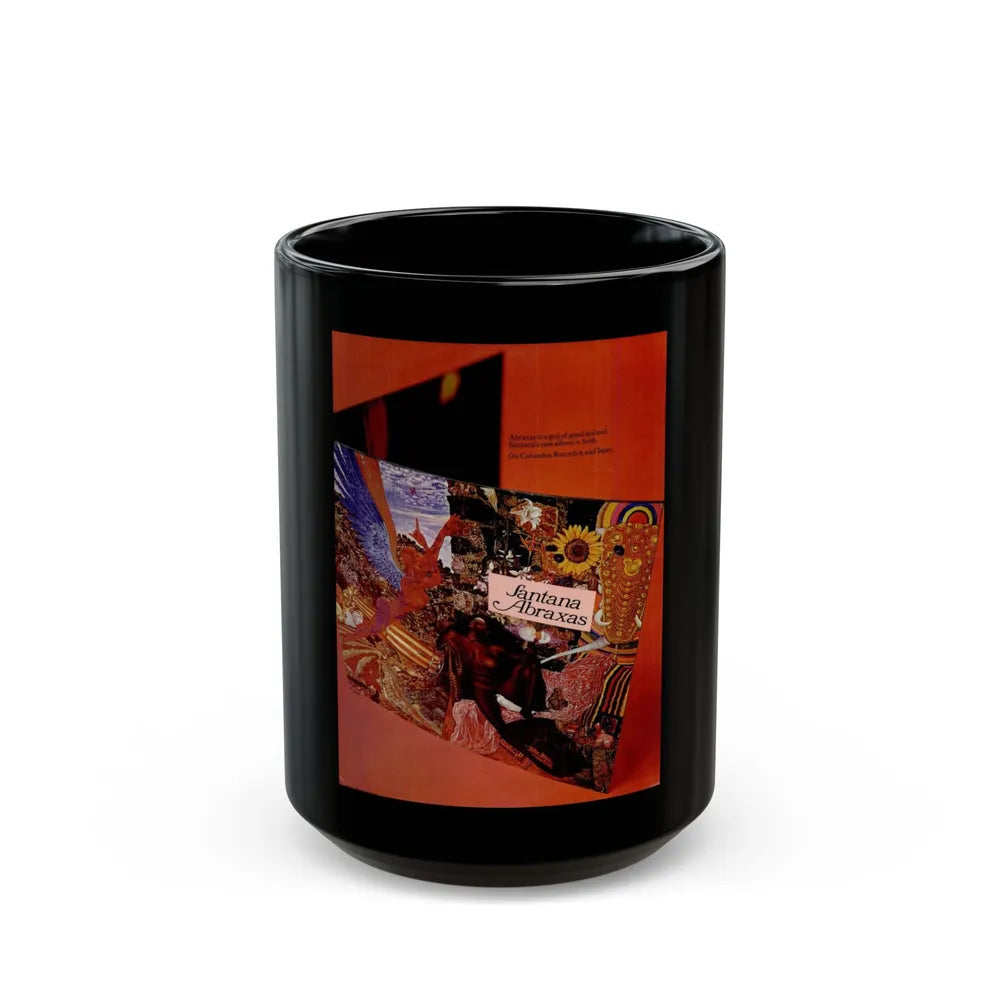 Santana - Abraxas 1970 (Music Poster) Black Coffee Mug-15oz-Go Mug Yourself