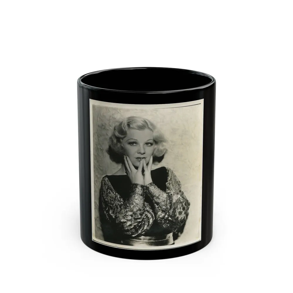 Glenda Farrell #48 (Vintage Female Icon) Black Coffee Mug-11oz-Go Mug Yourself